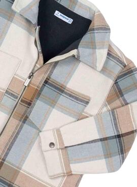 Cazadora Mayoral cuadros tostado para niño