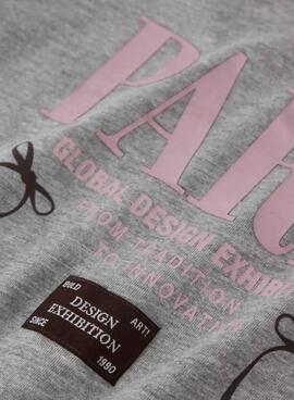 Camiseta Name It Paris gris para niña