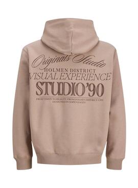 Sudadera Jack and Jones Midtown beige para hombre