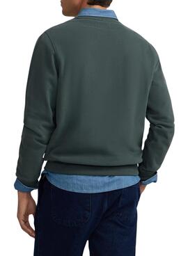 Sudadera Silbon raqueta pana verde para hombre