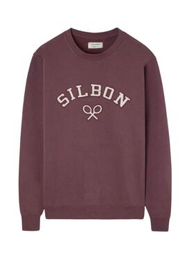 Sudadera Silbon raqueta pana granate para hombre
