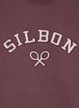 Sudadera Silbon raqueta pana granate para hombre