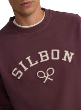 Sudadera Silbon raqueta pana granate para hombre