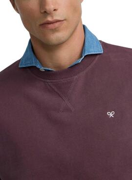 Sudadera Silbon minilogo granate para hombre