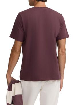 Camiseta Silbon minilogo granate para hombre