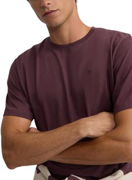 Camiseta Silbon minilogo granate para hombre