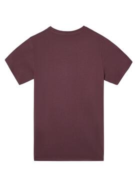 Camiseta Silbon minilogo granate para hombre