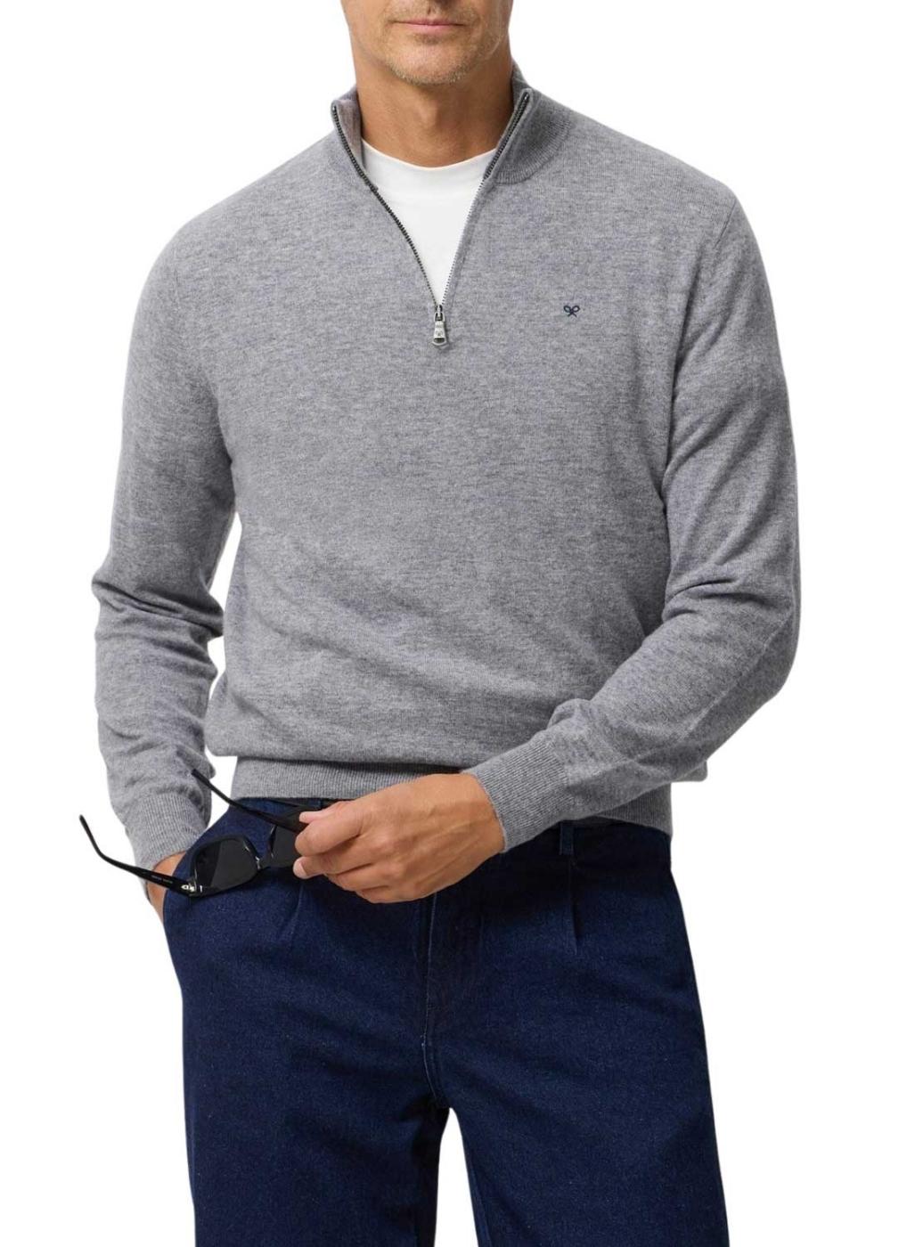 Jersey Silbon media cremallera gris para hombre