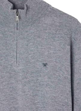Jersey Silbon media cremallera gris para hombre