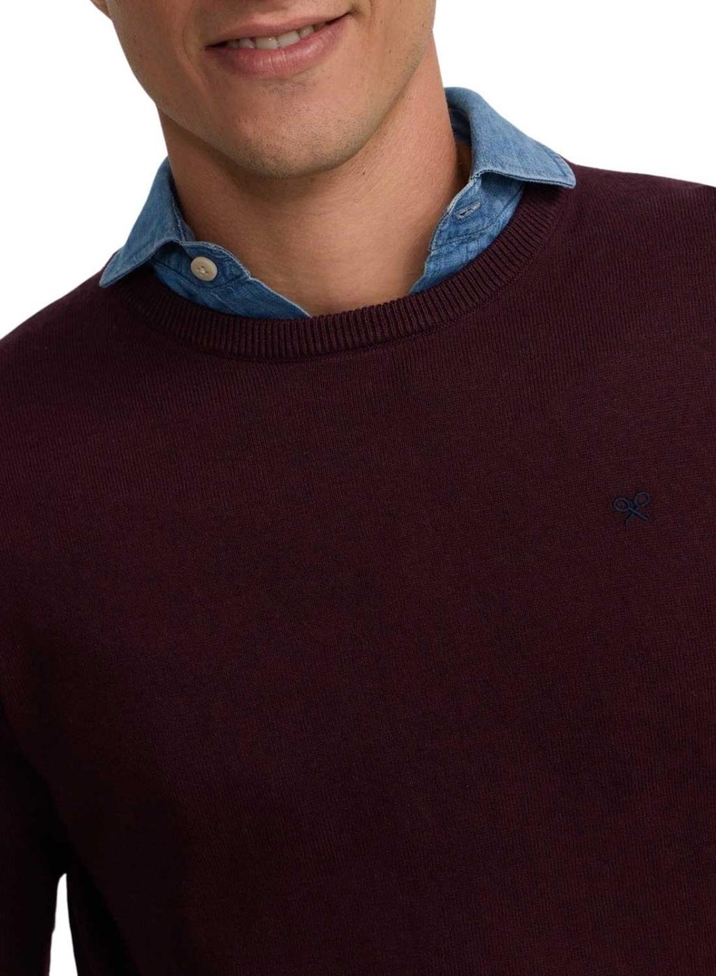 Jersey Silbon clásico granate para hombre