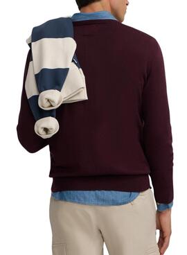 Jersey Silbon clásico granate para hombre