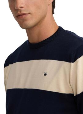 Jersey Silbon rayas beige para hombre