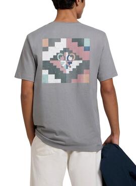 Camiseta Silbon pixel ëtnico gris para hombre