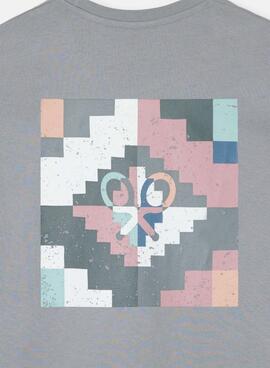 Camiseta Silbon pixel ëtnico gris para hombre