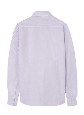 Camisa Silbon sport oxford rayas granate para hombre