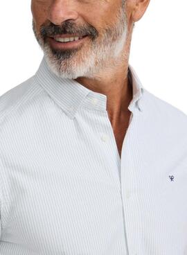 Camisa Silbon sport oxford rayas verde para hombre