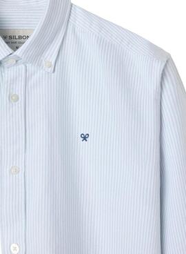 Camisa Silbon sport oxford rayas verde para hombre