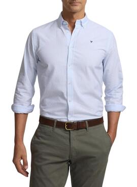 Camisa Silbon sport oxford rayas azul para hombre