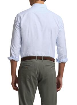 Camisa Silbon sport oxford rayas azul para hombre