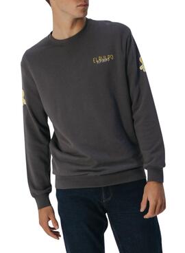 Sudadera El Pulpo estampado triple logo gris  para hombre