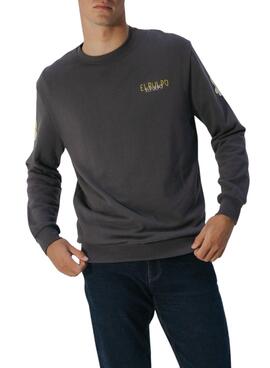 Sudadera El Pulpo estampado triple logo gris  para hombre
