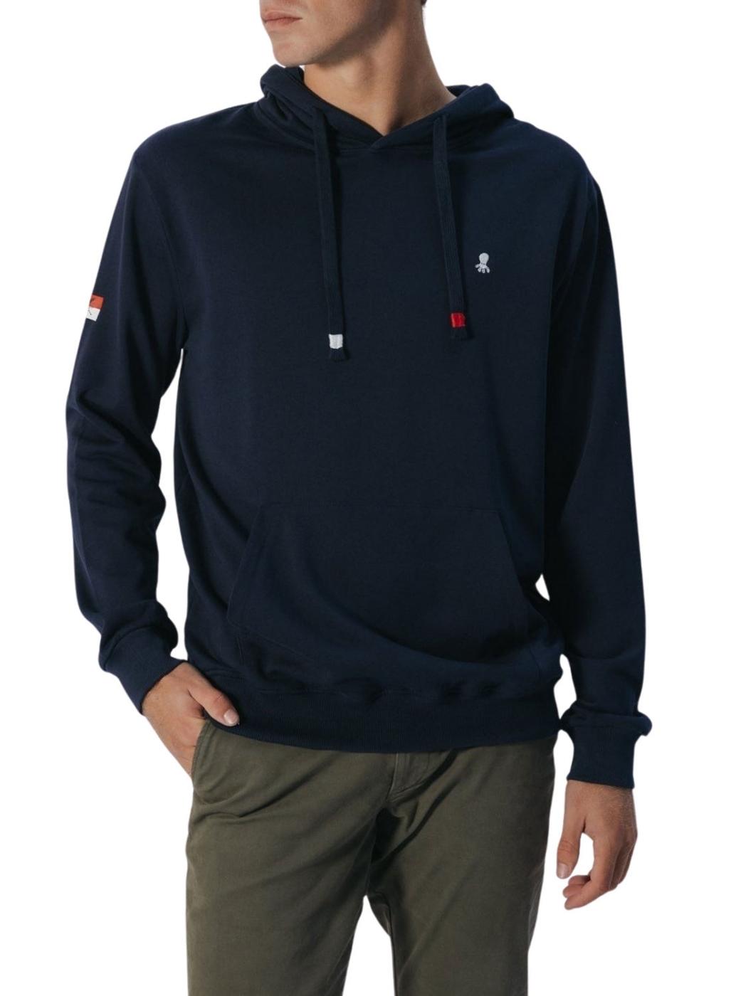 Sudadera El Pulpo capucha bordado heritage azul marino para hombre