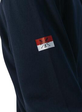 Sudadera El Pulpo capucha bordado heritage azul marino para hombre