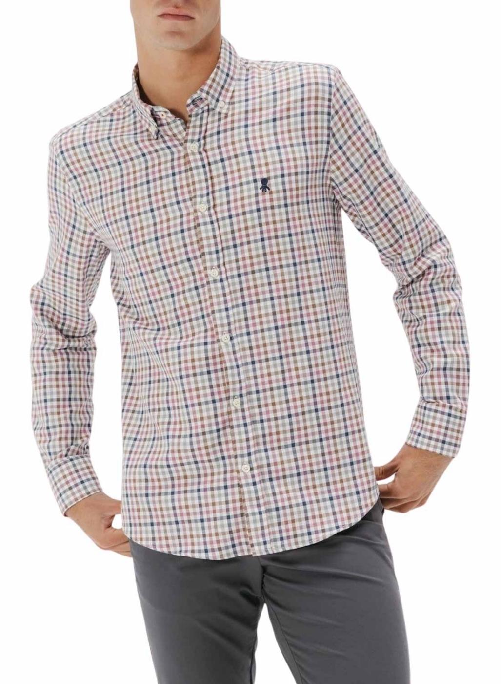 Camisa El Pulpo casual cuadros rosa para hombre