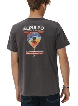 Camiseta El Pulpo Adventure gris para hombre