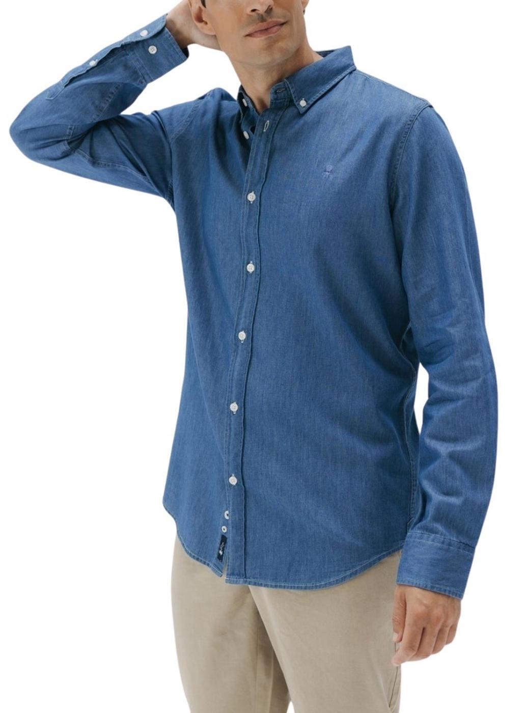 Camisa El Pulpo casual denim stone azul medio para hombre