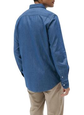 Camisa El Pulpo casual denim stone azul medio para hombre