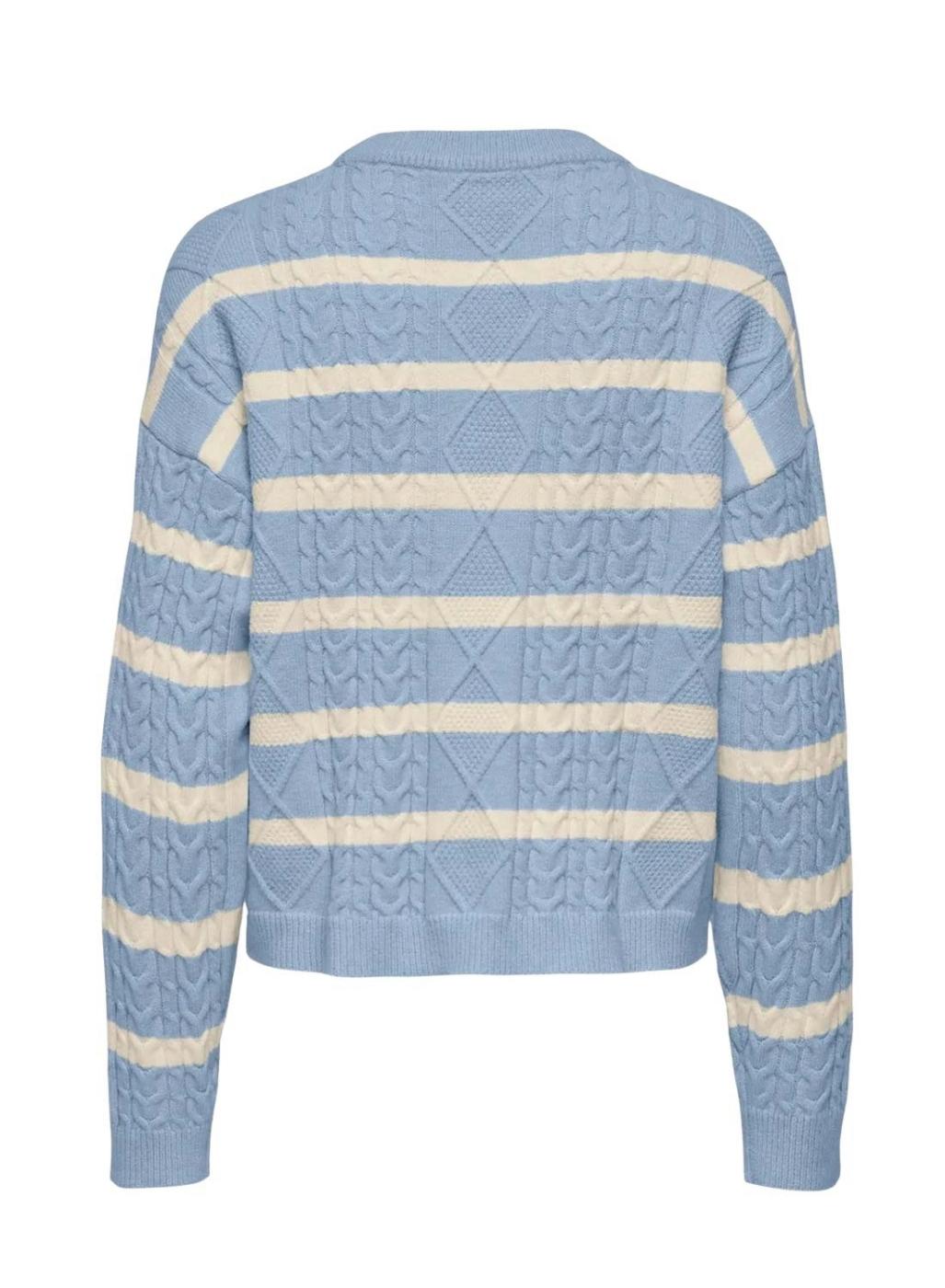 ONLKATIA LS CABLE O-NECK PULLOVER Cashmere Blue