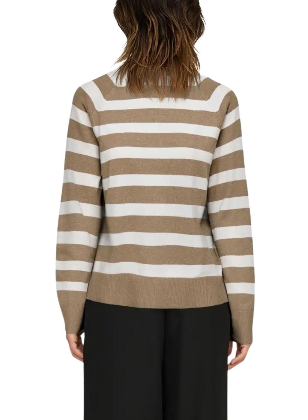 Jersey Only Ama rayas tostado para mujer