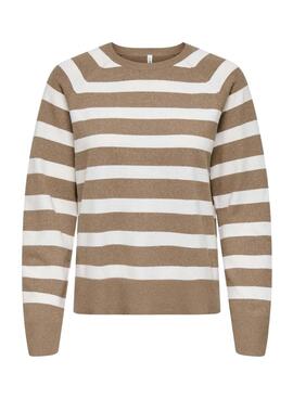 Jersey Only Ama rayas tostado para mujer