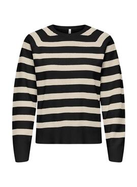 Jersey Only Ama rayas negro para mujer