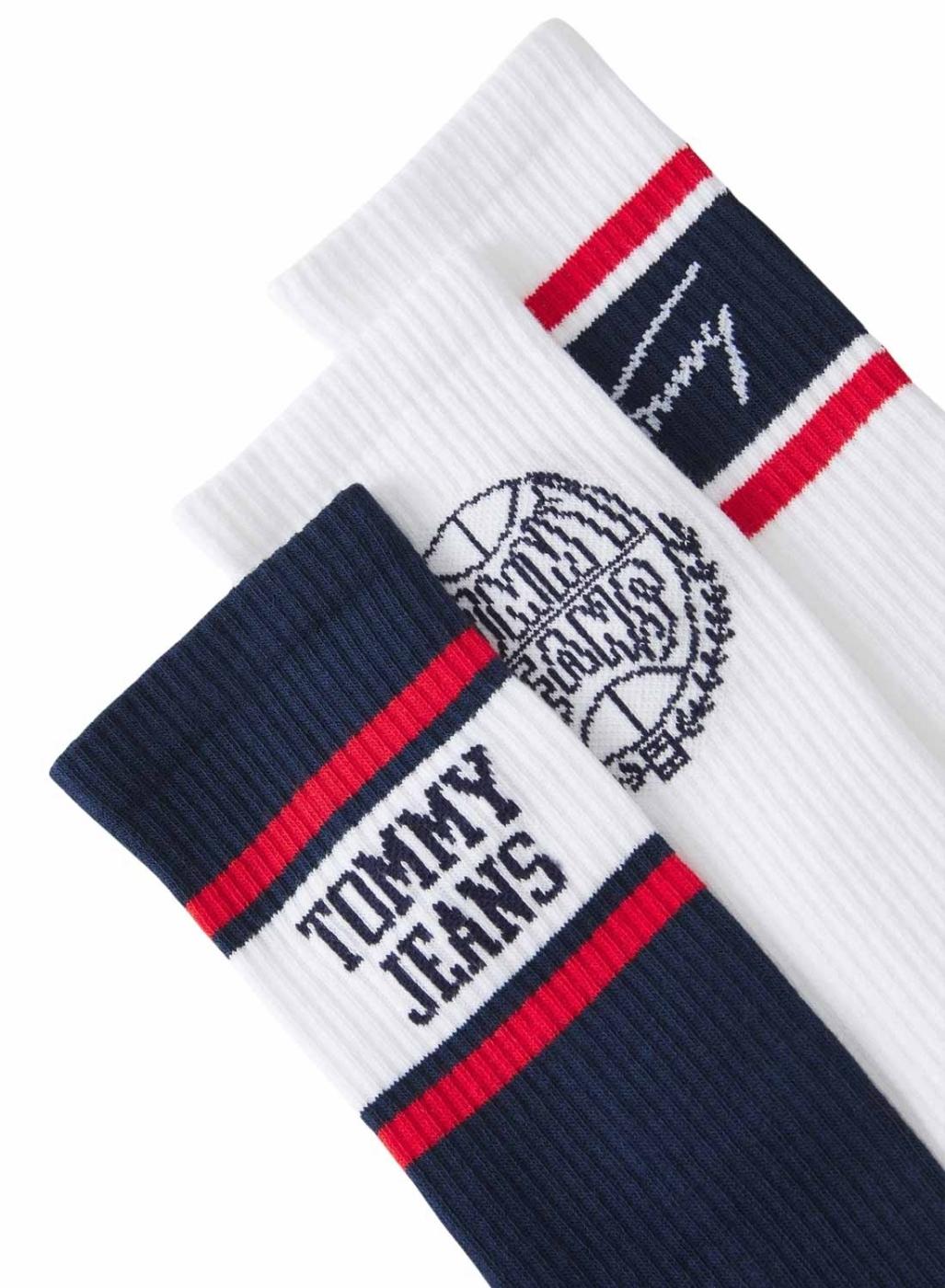 Pack 3 pares de calcetines Tommy Jeans multicolor para mujer y hombre