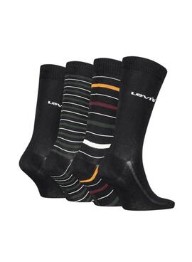 Pack 4 pares de calcetines Levis Giftbox negro para hombre