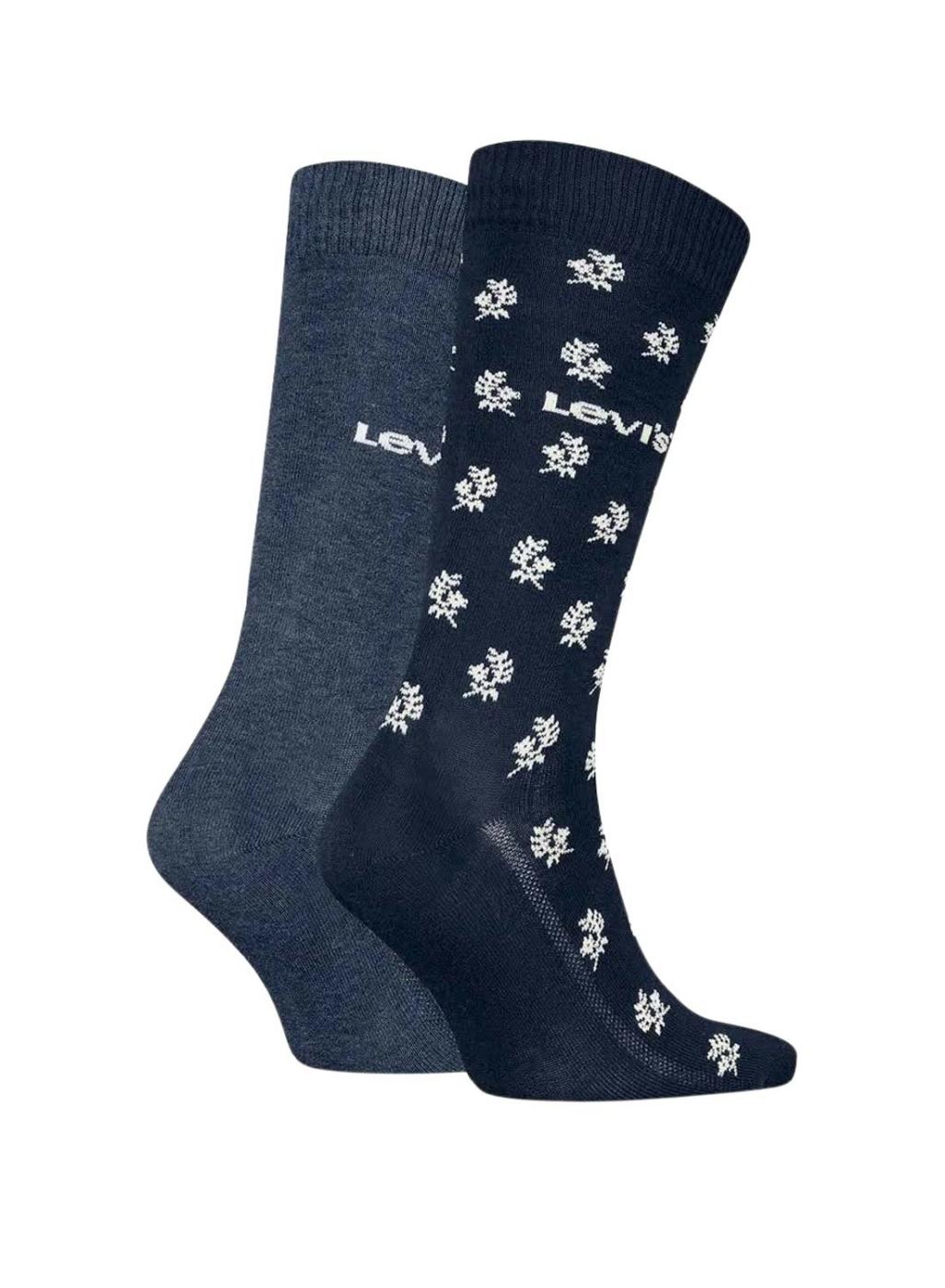 Pack 2 pares de calcetines Levis regular cut marino para hombre