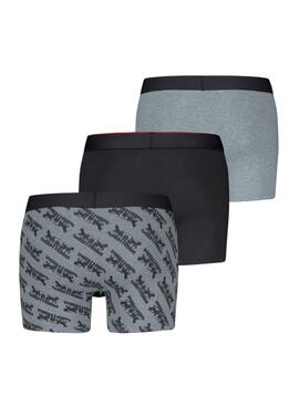 Pack 3 boxers Levis Gift Horse negro y gris para hombre