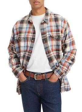 Cinturón Levis hebilla metálica Seine marrón claro para hombre