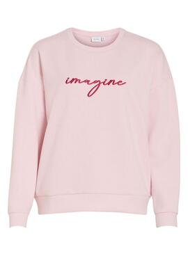 Sudadera Vila Visiffi rosa para mujer