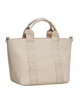 Bolso Tommy Jeans Daily Elevated Mini beige para mujer