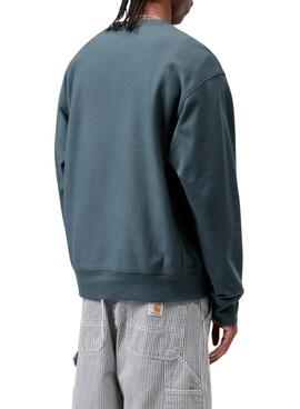 Sudadera Carhartt American Script azul para hombre
