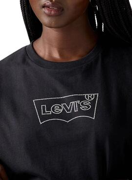 Camiseta Levis Batwing negro para mujer