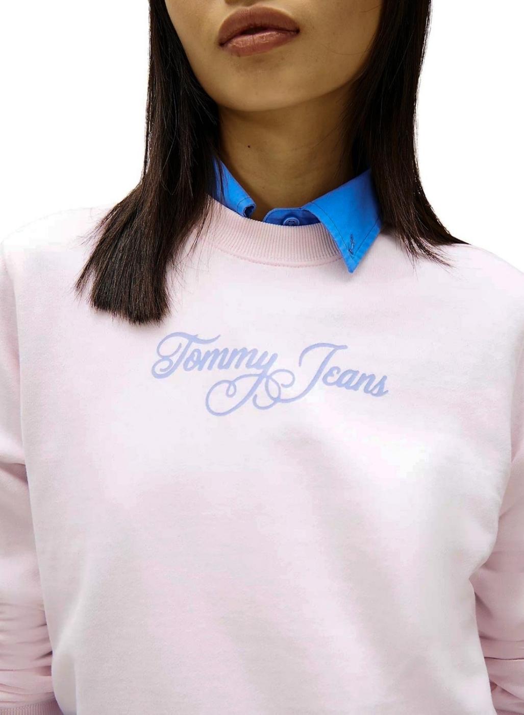 Sudadera Tommy Jeans Signature rosa para mujer