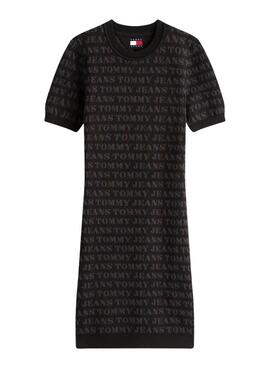 Vestido Tommy Jeans Spellout negro para mujer