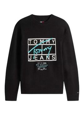Jersey Tommy Jeans Signature negro para hombre