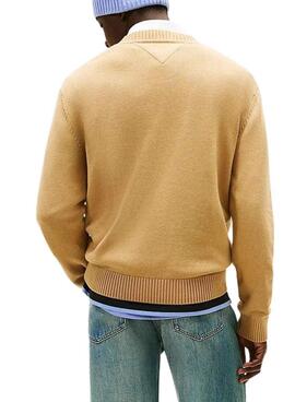 Jersey Tommy Jeans Signature beige para hombre