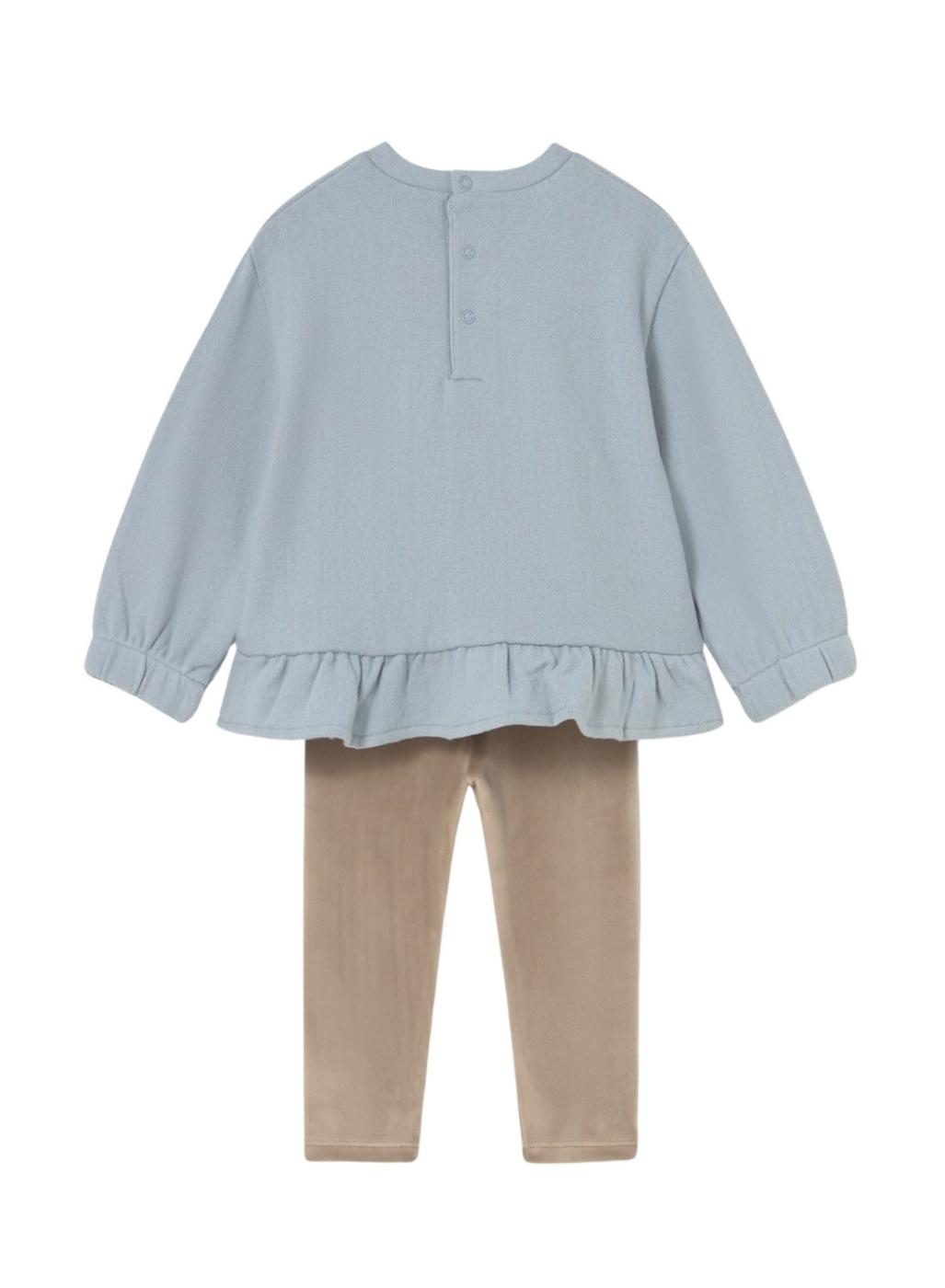 Conjunto de sudadera y legging Mayoral perro azul y camel para bebé