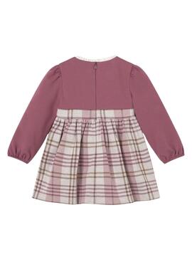 Vestido Mayoral cuadros combinado rosa para bebé